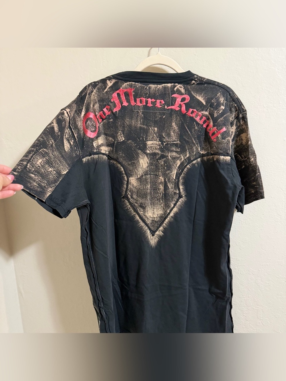 Vtg One More Round Shirt Mens L MMA Cowboy Skeleton Graphic Tee Y2K Affliction - Picture 10 of 10